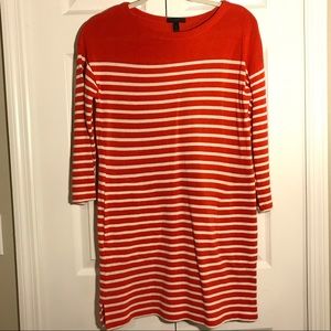J. Crew piqué cotton red nautical stripe tunic